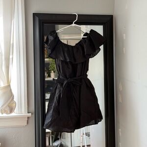 Banana Republic Black Off-the-Shoulder Peplum Dress